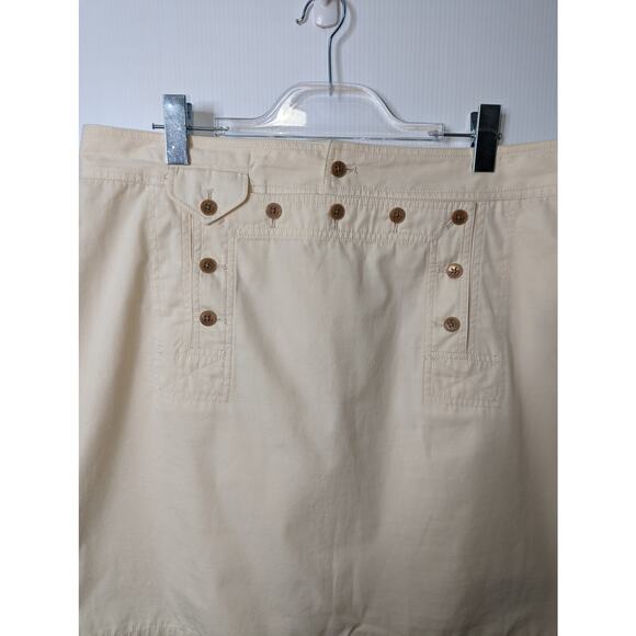 Vintage 80's Lauren Ralph Lauren Cream Sailor Button Front Panel Mini Skirt - Picture 4 of 9
